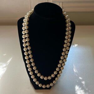 🤍✨ Vintage Strand Faux Pearl Necklace | 22” Classic Elegant Design